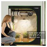 VIVOSUN 48"x24"x60" Hydroponic Mylar Grow Tent with Observation Window and Floor Tray for Indoor Plant Growing - 4