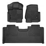 Husky Liners 94071 Fits 2017-20 Ford F-250/F-350 SuperCab Weatherbeater Front & 2nd Seat Floor Mats, Black