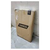 Camco 53095 Reclining Stadium Seat for Bleachers with Carry Straps-Water Resistant, Comfortable Cushioned Design with Arm Rests/Zippered Storage-Blue