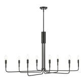 Light Society Bella 8-Light Candelabra Chandelier, Black Finish, Contemporary Mid Century Modern Style Lighting Fixture