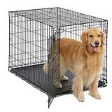 Large Dog Crate MidWest ICrate Folding Metal Dog Crate Divider Panel, Floor Protecting Feet Large Dog
