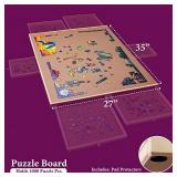 1500 Piece Wooden Jigsaw Puzzle Table - 6 Drawers, Puzzle Board | 27 X 35 Jigsaw Puzzle Board Portable - Portable Puzzle Table | for Adults and Kids