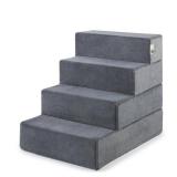 Zinus 22 in. Large Foam Charcoal 4 of Steps Pet Stairs