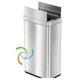 iTouchless, 68 Liter Wings-Open Sensor Trash Can with AbsorbX Odor Filter & Pet-Proof Lid, Stainless Steel, 18 Gallon