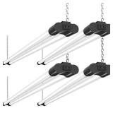 BBOUNDER 4 Pack Linkable LED Utility Shop Light, 4 FT, 4000 LM, 48 Inch Integrated Fixture for Garage, 40W Equivalent 250W, 5000K Daylight, Surface + Suspension Mount, Black