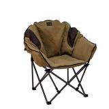TR Safari XL Club Chair Khaki Waxed Cotton Dark Brown 300lbs Weight Capacity