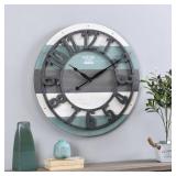FirsTime & Co.® Teal Shabby Farmhouse Planks Clock, Aged teal, 27 in