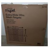 North States MyPet 50" Extra Wide Wire Mesh Petgate: Hassle free install with no tools. Pressure Mount. Fits 29.5"-50" wide (32" tall Sustainable Hardwood)