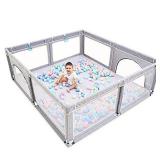 Baby Playpen,Playpens for Babies, Extra Large Playpen for Toddlers,Kids Safety Play Center Yard with gate, Sturdy Safety Baby Fence Play Area for Babies, Toddler, Infants