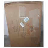 Armen Living Prinz 30" Bar Height Swivel Grey Faux Leather and Black Metal Bar Stool