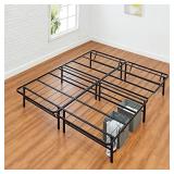 Amazon Basics Foldable, 14" Black Metal Platform Bed Frame with Tool-Free Assembly, No Box Spring Needed - Full