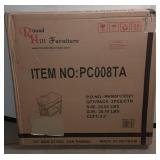 Roundhill Furniture Coco Upholstered Backless Saddle Seat Counter Stools 24" Height, Set of 2, Tan