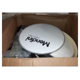 Mendini By Cecilio Kids Drum Set - Starter Drums Kit with Bass, Toms, Snare, Cymbal, Hi-Hat, Drumsticks & Seat - Musical Instruments Beginner Sets, Silver Drum Set