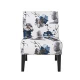 Christopher Knight Home 305498 Kendal Traditional Fabric Accent Chair, Print, Matte Black