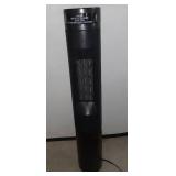Electric Tower Space Heater 12h Timer Shaking Angle Tip-Over and Overheat Protection with Remote Control and Simulated Flame size 11.8"*11.8"*21.2"