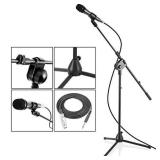 PYLE Dynamic Microphone and Tripod Stand Arm Mic Length 7.48