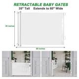 Retractable Baby Gate 60" Indoor Mesh Safety Dog Gate for Stairs Outdoor Pet Gate