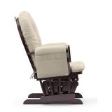 Assembled & Ready to Rock! Storkcraft Premium Hoop Glider (Espresso Base, Beige Cushion)  Padded Cushions with Storage Pocket, Smooth Rocking Motion, Solid Hardwood Base