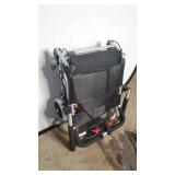 Portable Lightweight Wheelchairs Transport Folding Light Aluminium Travelling Wheelchair with Handbrake for Adults or Child (Orange Tube)