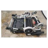 Portable Lightweight Wheelchairs Transport Folding Light Aluminium Travelling Wheelchair with Handbrake for Adults or Child (Orange Tube)