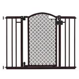 Summer Modern Home Decorative Walk-Thru Baby Gate, Metal with Bronze Finish, Decorative Arched Doorway  30 Tall, Fits Openings up to 28 to 42 Wide, Baby and Pet Gate for Doorways and Stairways