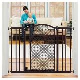 Summer Modern Home Decorative Walk-Thru Baby Gate, Metal with Bronze Finish, Decorative Arched Doorway  30 Tall, Fits Openings up to 28 to 42 Wide, Baby and Pet Gate for Doorways and Stairways