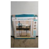 Summer Modern Home Decorative Walk-Thru Baby Gate, Metal with Bronze Finish, Decorative Arched Doorway  30 Tall, Fits Openings up to 28 to 42 Wide, Baby and Pet Gate for Doorways and Stairways