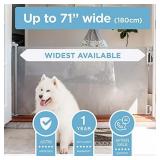 Perma Child Safety Indoor/Outdoor Retractable Baby Gate 33" Tall, Extends to 71" Wide, Gray