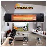 Dr Infrared Heater DR-238 Carbon Infrared Outdoor Heater for Patio, Backyard, Garage, and Decks, Standard, Black
