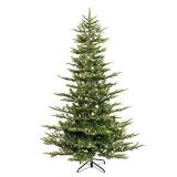Puleo International 6.5 Foot Pre-Lit Aspen Fir Artificial Christmas Tree with 500 UL Listed Clear Lights, Green