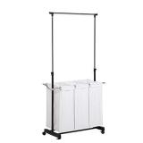 Honey-Can-Do Rolling Laundry Cart with Hanging Bar