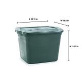 Rubbermaid ECOSense Totes 18 Gal Durable, Reusable Large Plastic Storage Bin, Made from 100% Recycled Materials, Hunter Green