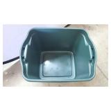 Rubbermaid ECOSense Totes 18 Gal Durable, Reusable Large Plastic Storage Bin, Made from 100% Recycled Materials, Hunter Green