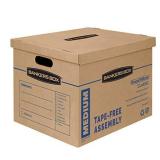 Bankers Box SmoothMove Classic Moving Boxes, Tape-Free Assembly, Easy Carry Handles, Medium, 18 x 15 x 14 Inches, 8 Pack (7717201)