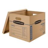 Bankers Box SmoothMove Classic Moving Boxes, Tape-Free Assembly, Easy Carry Handles, Medium, 18 x 15 x 14 Inches, 8 Pack (7717201)