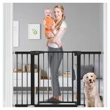Baby Gate for Doorways and Stairs, RONBEI 51.5" Auto Close Safety Baby Gate for Kids and Pets, Extra Wide Child Gate Dog Gates for The House, Heavy Duty Metal Walk Through Door (Black)