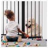 Baby Gate for Doorways and Stairs, RONBEI 51.5" Auto Close Safety Baby Gate for Kids and Pets, Extra Wide Child Gate Dog Gates for The House, Heavy Duty Metal Walk Through Door (Black)