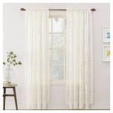 Alison Floral Lace 58" x 95" Rod-Pocket Window Panel