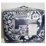 California King- Madison Park Marcella Indigo Cotton Printed 7-piece Comforter Set- Retail:$132.91