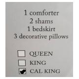 California King- Madison Park Marcella Indigo Cotton Printed 7-piece Comforter Set- Retail:$132.91