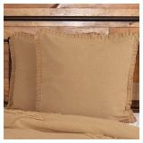 VHC Brand Burlap Natural 26" X 26" Euro Sham 18323 - Lot Of 3