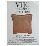 VHC Brand Burlap Natural 26" X 26" Euro Sham 18323 - Lot Of 3