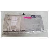 Lush Decor Linen Button Farmhouse Chic Solid Color Cotton Blend 3" Rod Pocket Light Filtering Window Curtain For Living Room and Bedroom, OffWhite, 84"L x 40"W, Single Panel - Lot Of 2