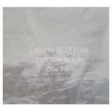 Lush Decor Linen Button Farmhouse Chic Solid Color Cotton Blend 3" Rod Pocket Light Filtering Window Curtain For Living Room and Bedroom, OffWhite, 84"L x 40"W, Single Panel - Lot Of 2