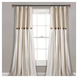108"x40" Linen Button Light Filtering Window Curtain Panel Linen - Lush Décor