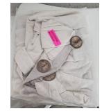 108"x40" Linen Button Light Filtering Window Curtain Panel Linen - Lush Décor