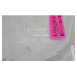 108"x40" Linen Button Light Filtering Window Curtain Panel Linen - Lush Décor