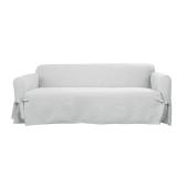 Farmhouse Basketweave Sofa Slipcover Gray - Sure Fit