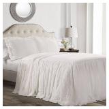 White - Twin- Lush Decor Ruffle Skirt Bedspread Set