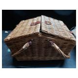 Classic Picnic Basket With Built In Dishware Set